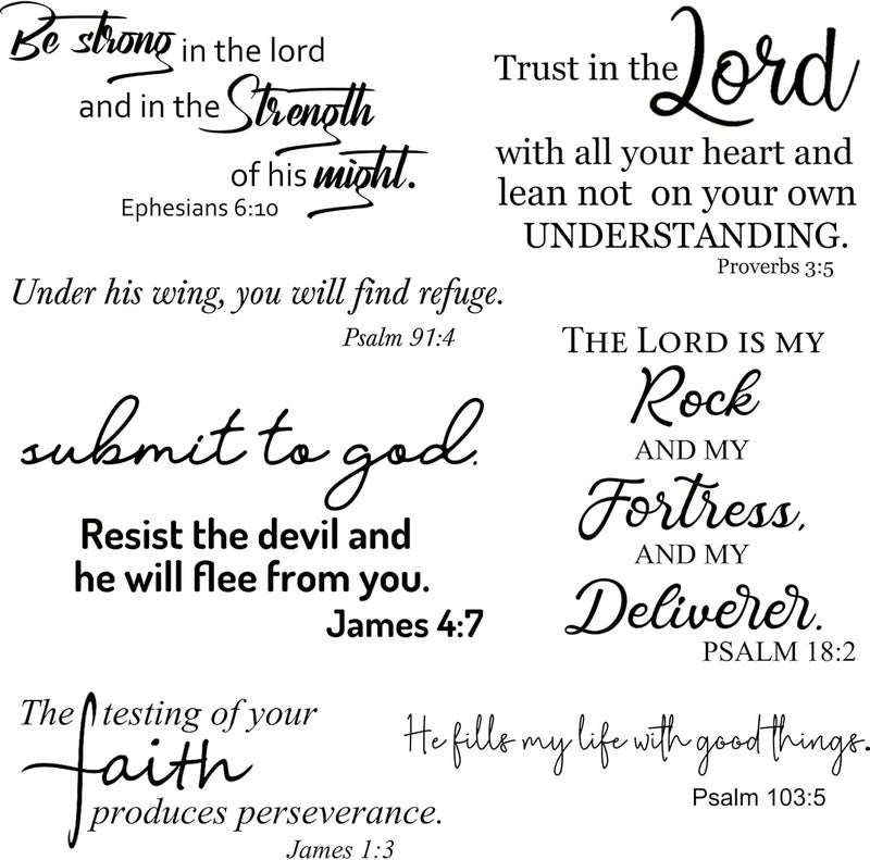 BBTO Bible Verse Wall Stickers Inspirational Quote Wall Decals Religious Motivational Scripture Sticker Peel and Stick for Bedroom Living Room Office Bathroom(The Testing of Your Faith) - Image 1